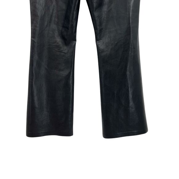 Aritzia Wilfred Beatrix Pants Flared High Waist Faux‎ Leather Black Size 10 - Picture 11 of 14
